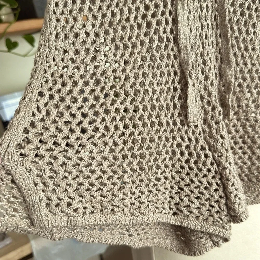ABERCROMBIE & FITCH Crochet Knit Beachy Shorts Swim Cover Up‎ Neutral Summer XS